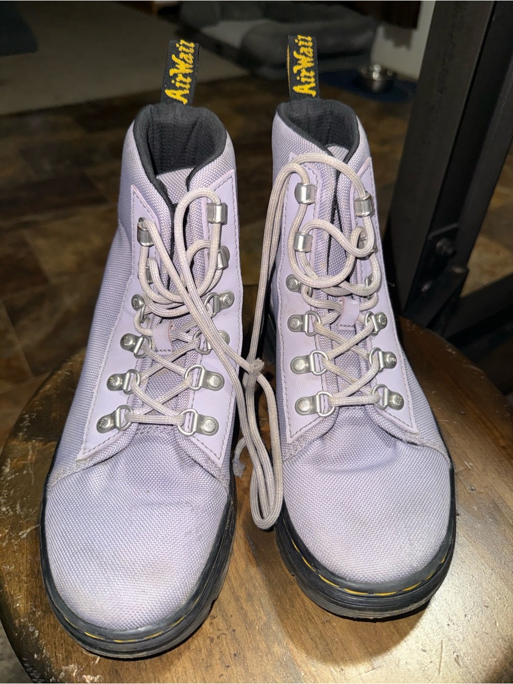 Dr. Martens Lavender Canvas Lace-Up Boots
